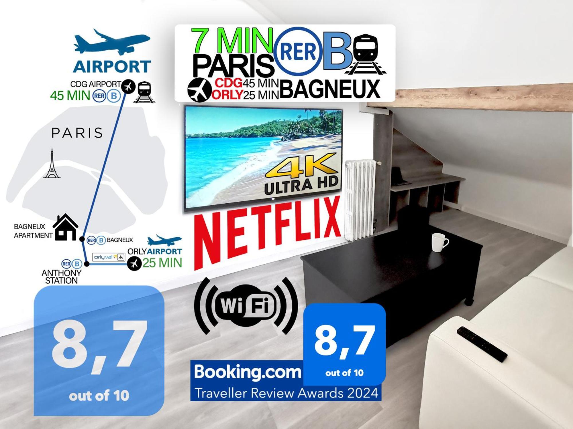 Bagneux Paris Confort Netflix Rer B Bagian luar foto
